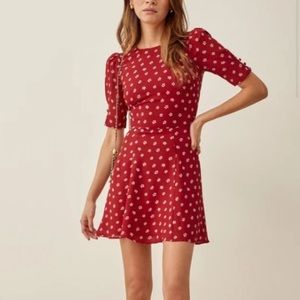 Reformation red and floral Bard dress! Size 4. Never worn